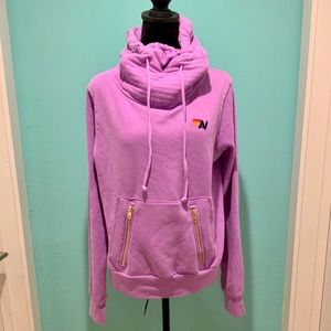 Sold out color NWT Aviator Nation neon purple Ninja hoodie - Small